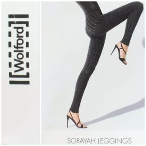 Wolford Sorayah Leggings ruched black stretch tights pant M